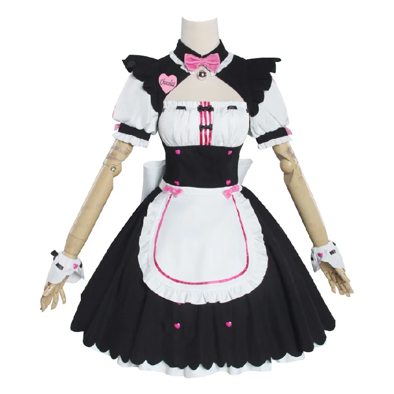 NEKOPARA Cosplay Costume Wig Maid Dress Racing Girl Outfit Chocolate Vanilla Women Game Uniforms Halloween Carnival Suit