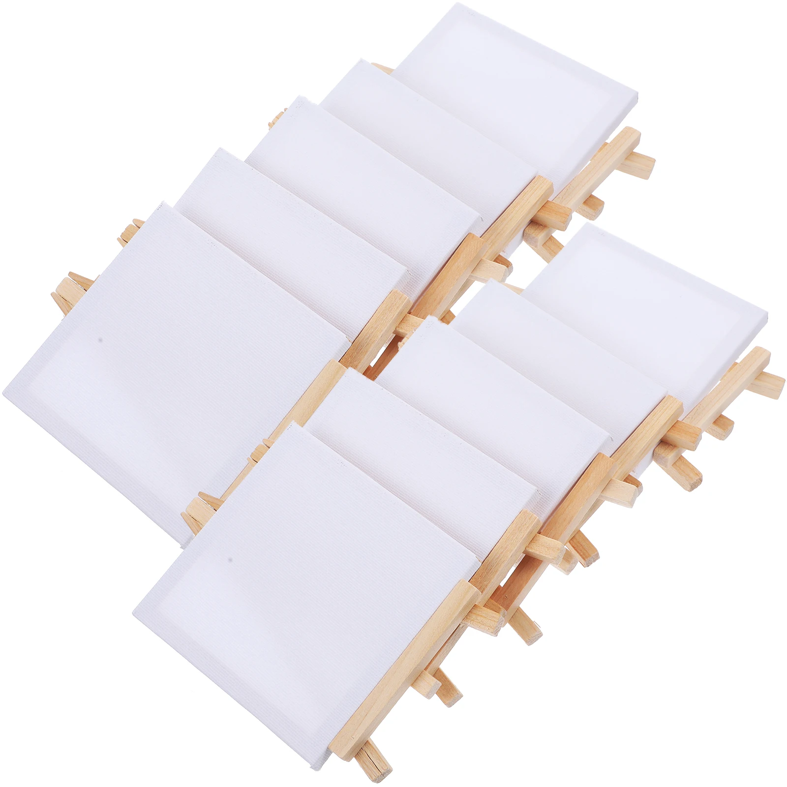 

10 Sets Kits 8x15 Easel Mini Canvas for Students Artists Home Decor Easels Supplies Wooden Frame Oil Acrylic