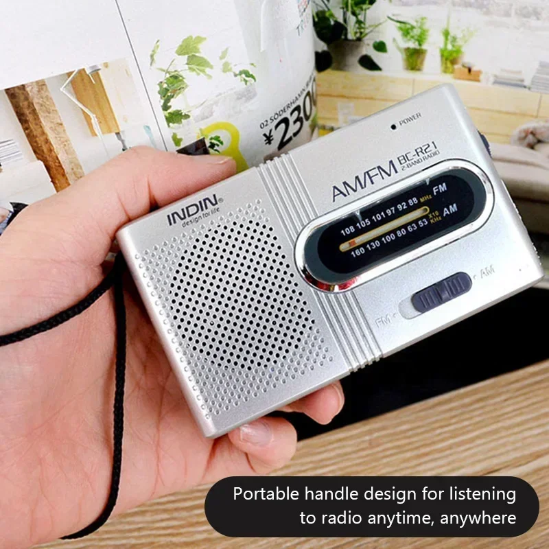 

BC-R21 Mini Radio AM FM Battery Operated Portable Radio Best Reception Longest Lasting For Running Walking Home Soundbox