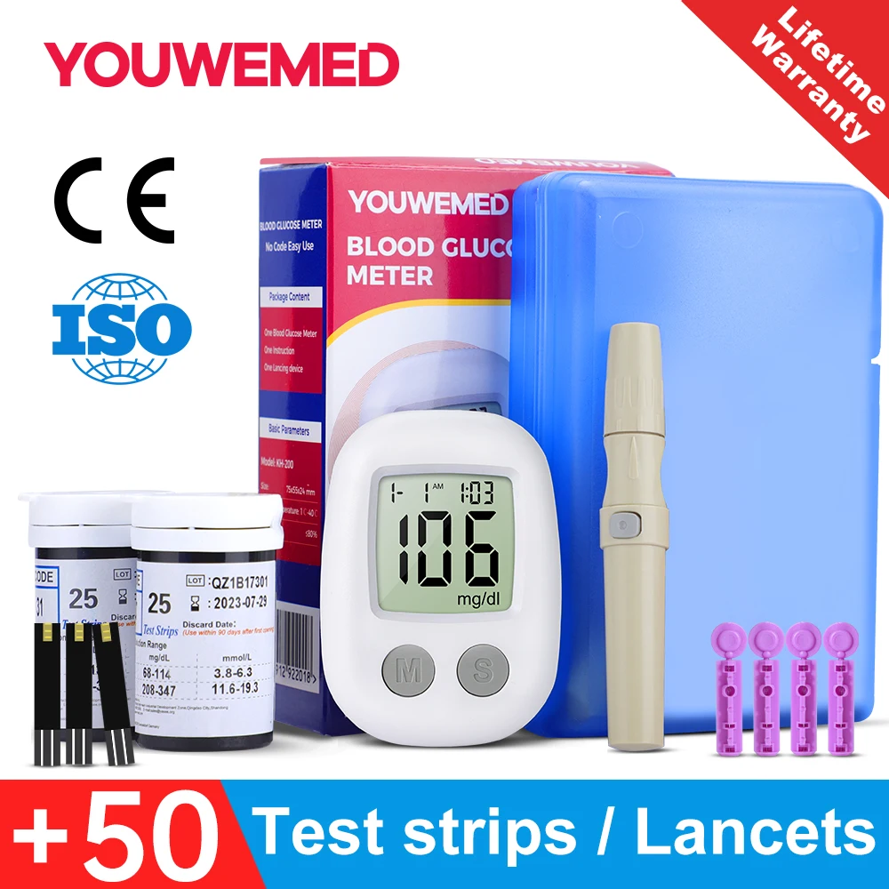 Blood Glucose Meter Glucometer Diabetes Medical Devices with Test Strips Lancets Blood Sugar Meter Tester glucometro Monitor