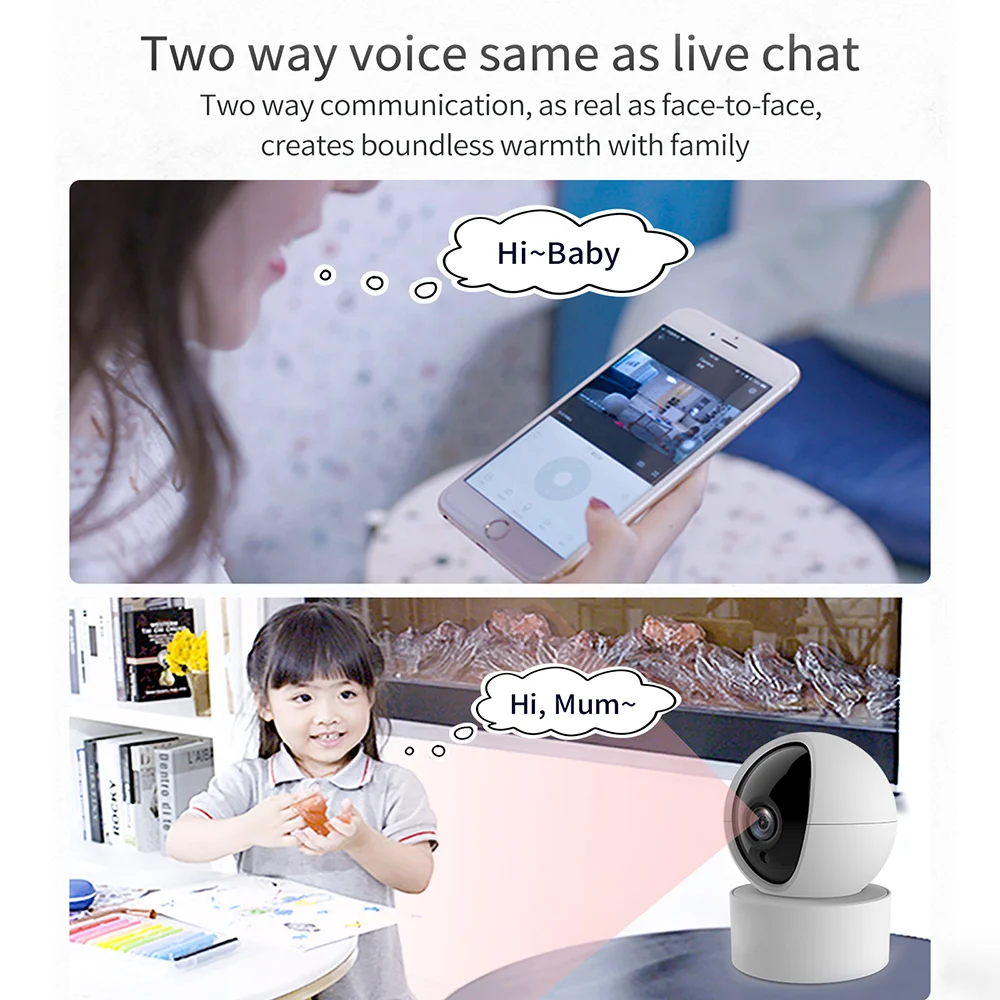 1080P TUYA Camera Security Camera Baby Monitor  WiFi Wireless Camera Smart Tracking 350 Degrees Pan Rotation