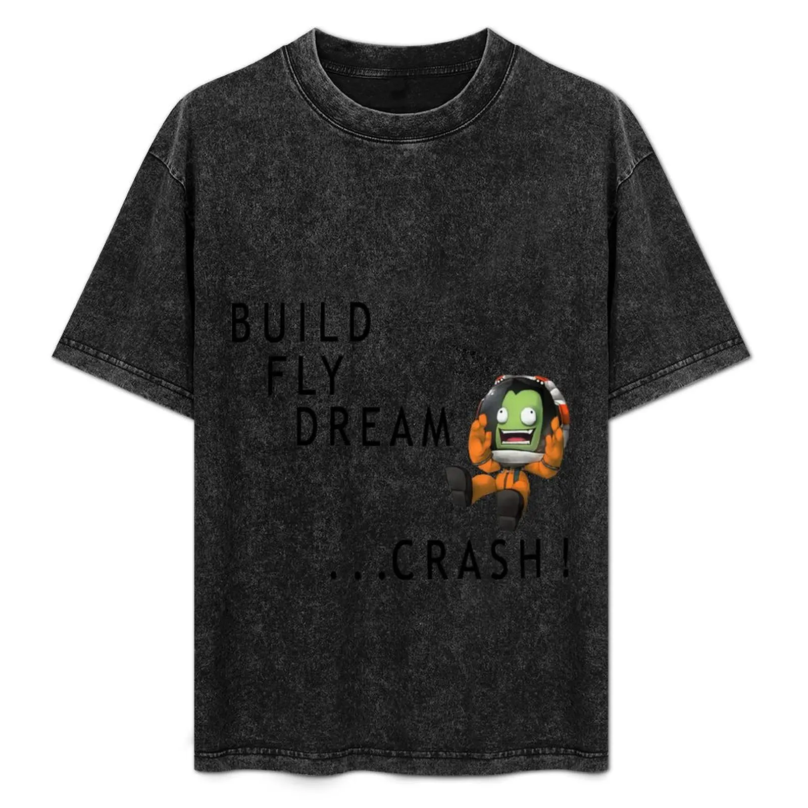 

build fly dream crash , Kerbal space program T-Shirt Light Athletic Short Sleeve Tee Shirt
