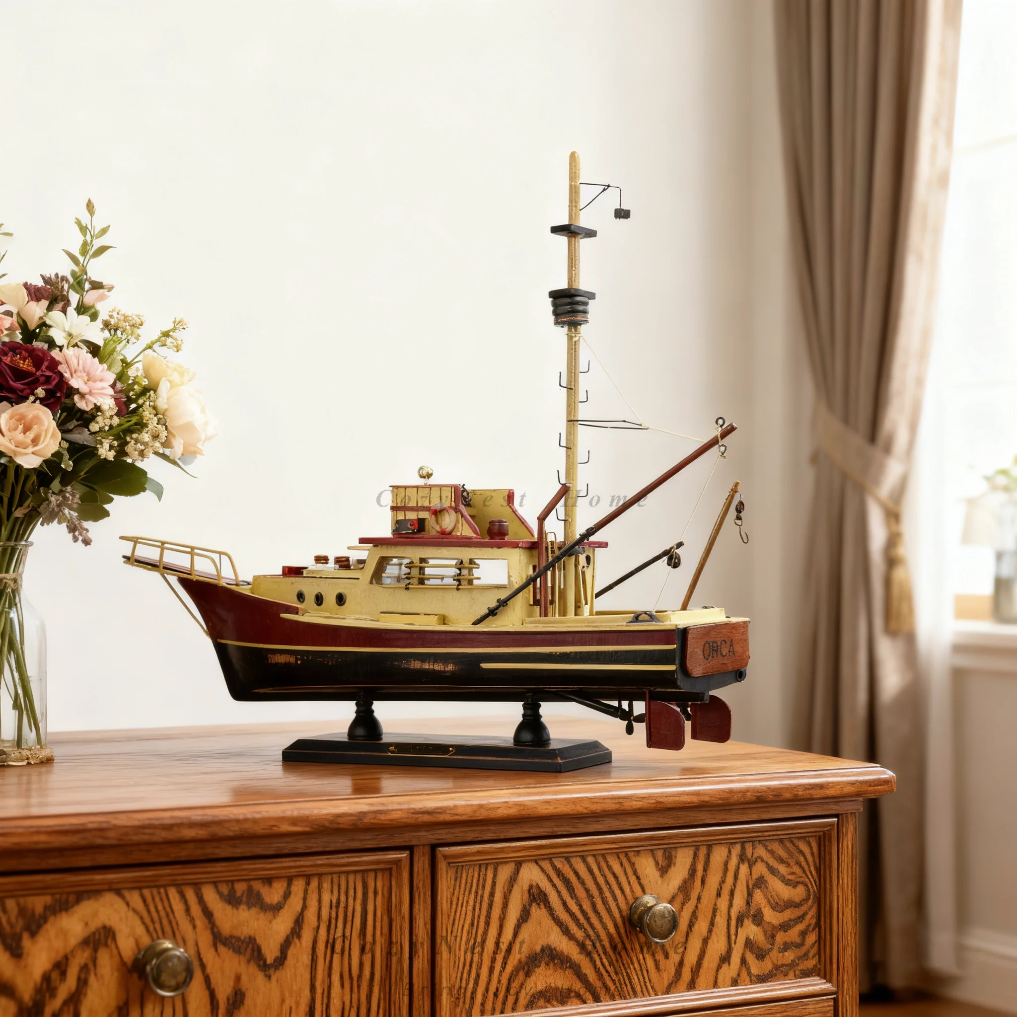 solid-wood-craft-fishing-boat-model-living-room-ornaments-dining-room-scene-mediterranean-style-decoration