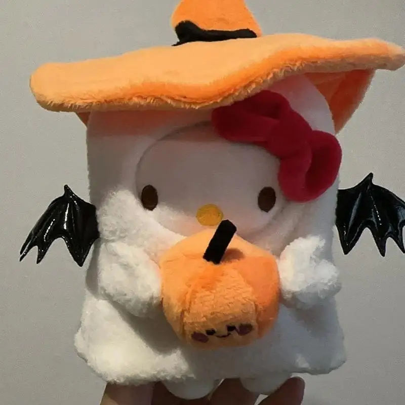 Sanrio Hello Kitty PP cotton Halloween Series Pumpkin Devil doll Backpack zipper pendant Desktop decoration doll Halloween gift