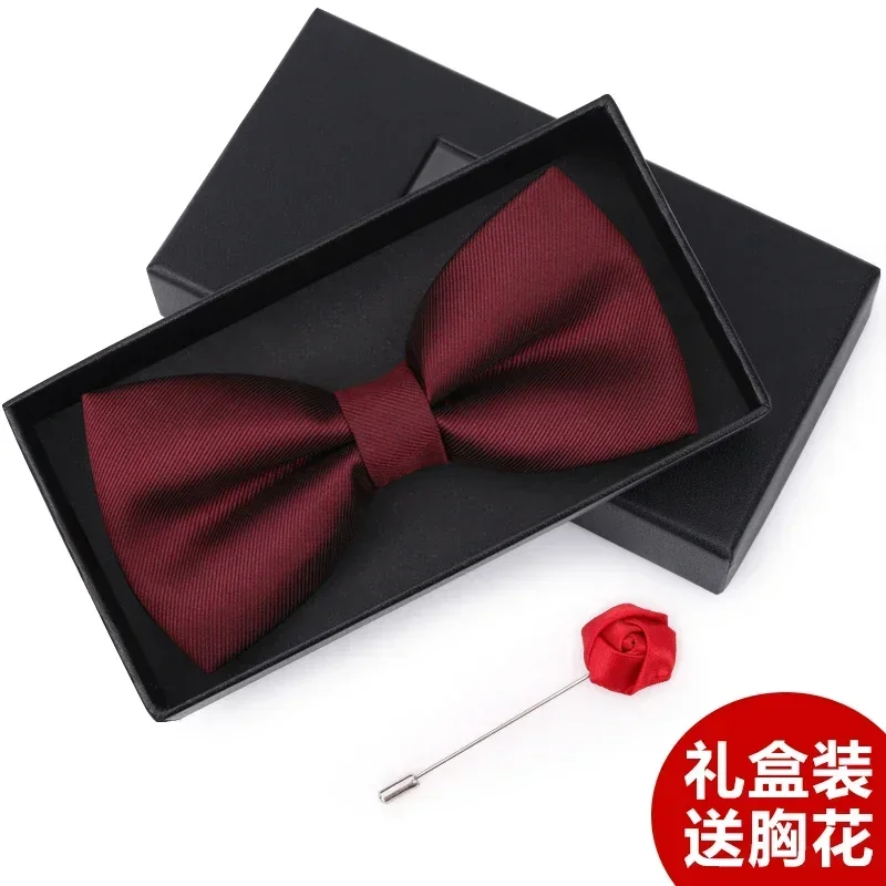 Bow tie male wedding bridegroom best man red suit shirt British brotherhood Korean bow female gift box