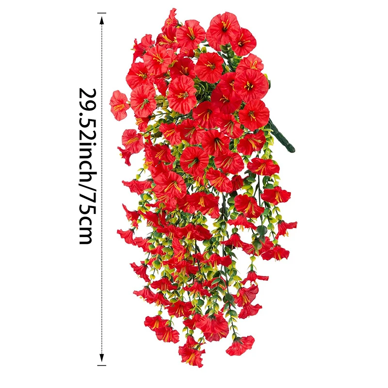 1/2Pc 75cm Witte Kunstmatige Morning Glory Muur Opknoping Faux Violet Planten Opknoping Bloemen Wijnstokken voor Huis Tuin bruiloft Decor
