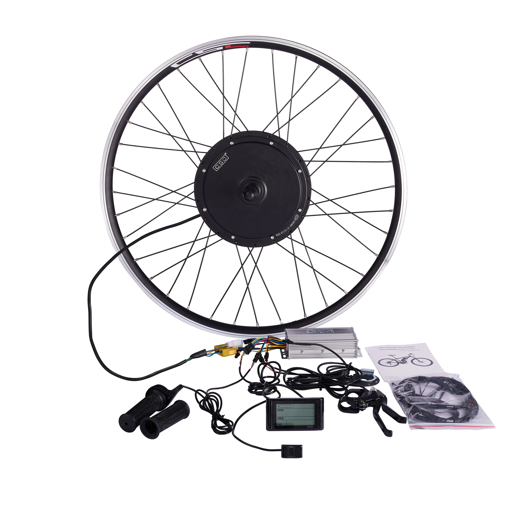 CSC 20 "26" 27.5 "29" 48 فولت 1000 واط 1500 واط مكبح قرصي/حافة الفرامل Ebike عدة دراجة كهربائية محور الجبهة الخلفية عجلة المحرك #2