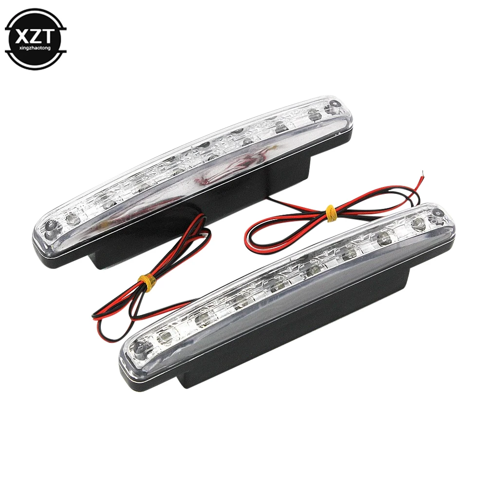 

2Pcs 8LED Daytime Running Light 12V Headlight Day Lights Auto Daytime Running Light DRL Fog Driving Bulb Singal Lamp Durable