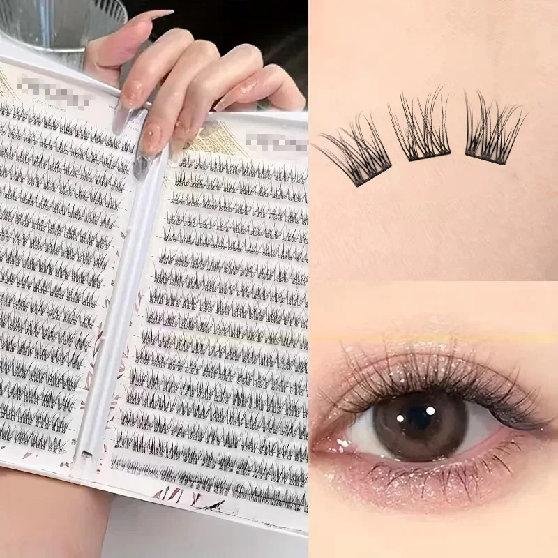 352 soft and lightweight fish tail single cluster eyelashes, 10-12 millimeters - perfect for daily makeup and eyelash extension