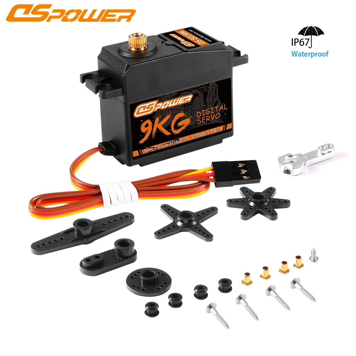 

DSpower 9KG Digital Servo Metal Gear Waterproof Servos for 1/8 1/10 Wltoys 104001 TRX4 SCX10 Yk4102 Mn99s Mn86 12428 RC Car