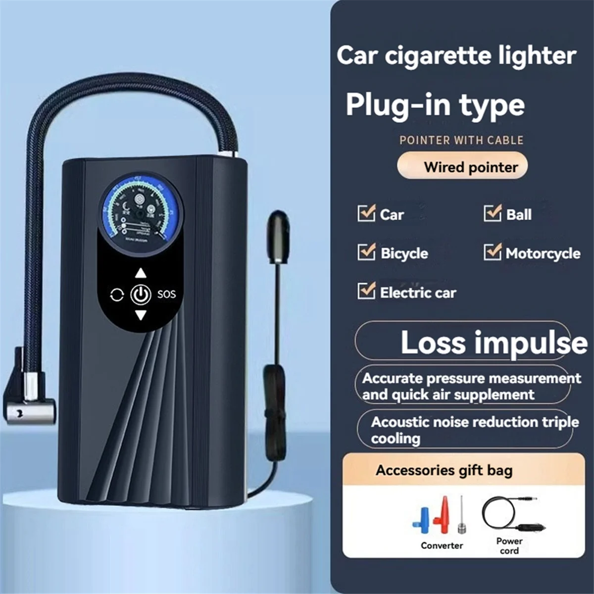 Mini Car Air Pump Digital Tire Inflator Portable Car Air Compressor Pump for Auto Car Motorcycle Bicycle Tire Inflatable