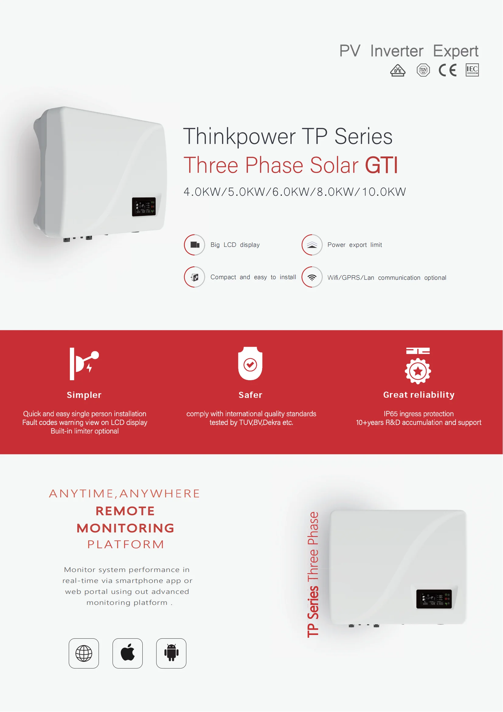 Inversor Solar Trifásico Grid Tie, 10kW, preço de atacado