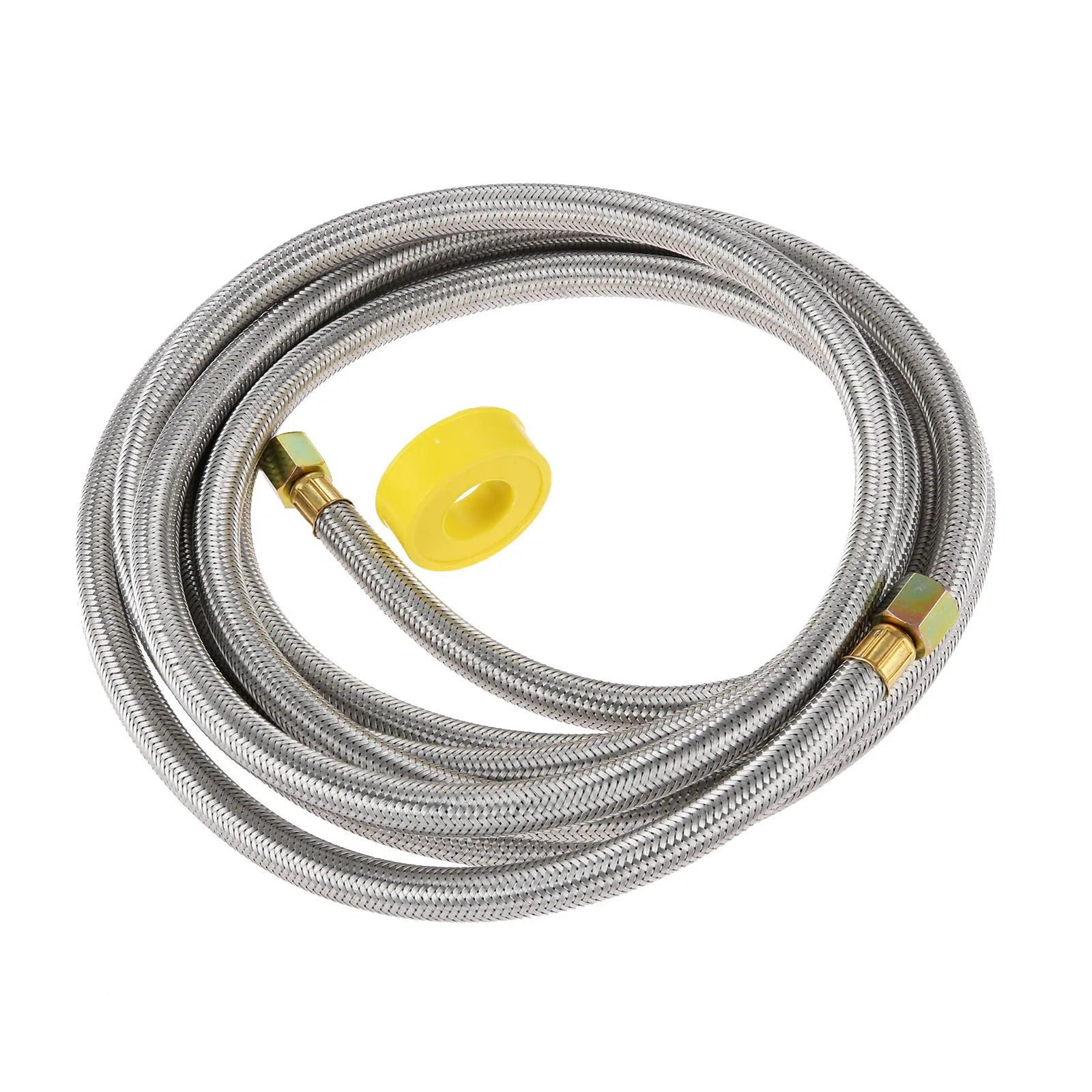 Montaje de manguera de extensión inoxidable de línea de propano de 16 pies con accesorios de campana hembra de 3/8 "para parrilla de Gas RV, calentador de fogatas con cinta