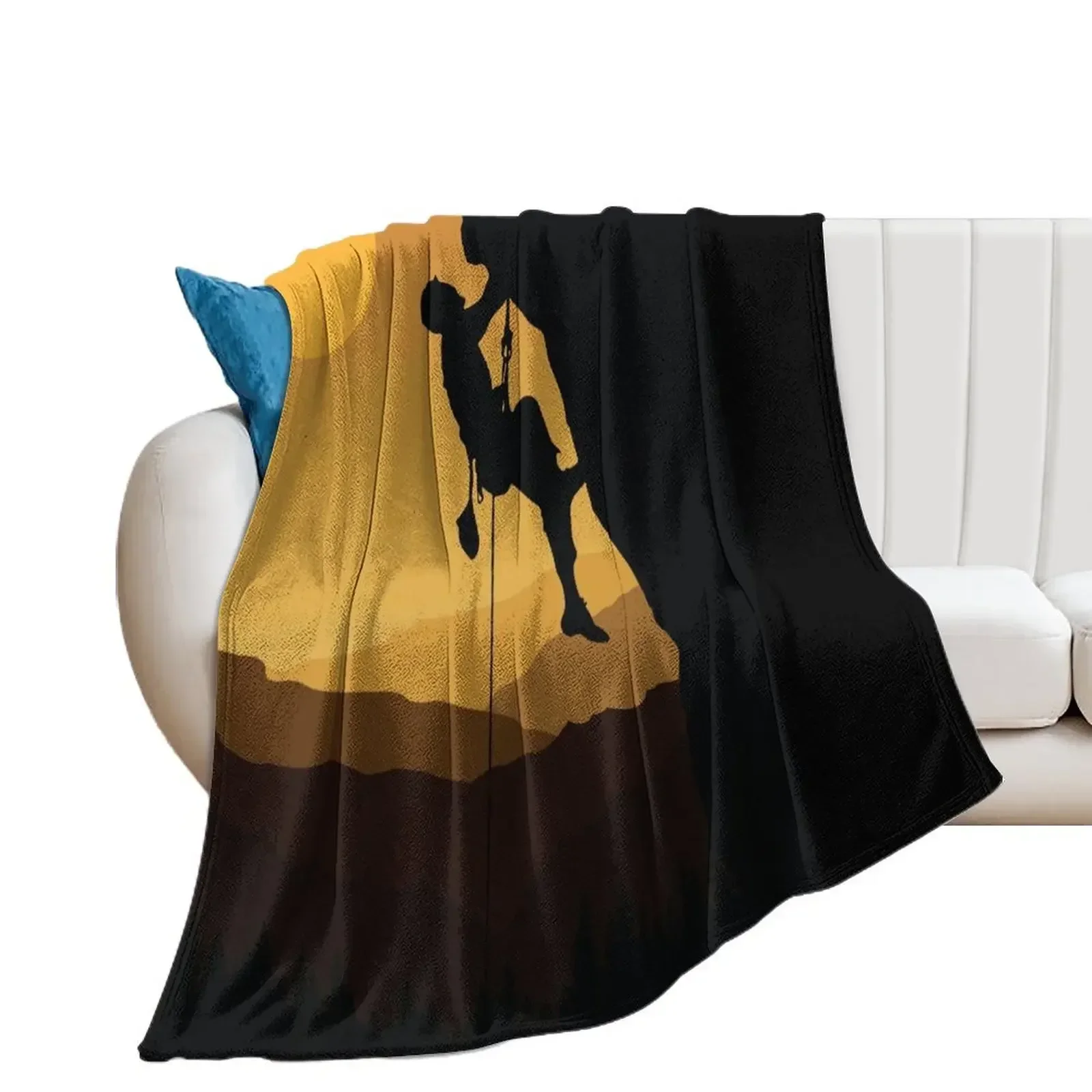 Retro Rock Climbing Bouldering 80s Mountain Rock Climber Throw Blanket sofa bed blankets and throws For Baby Blankets