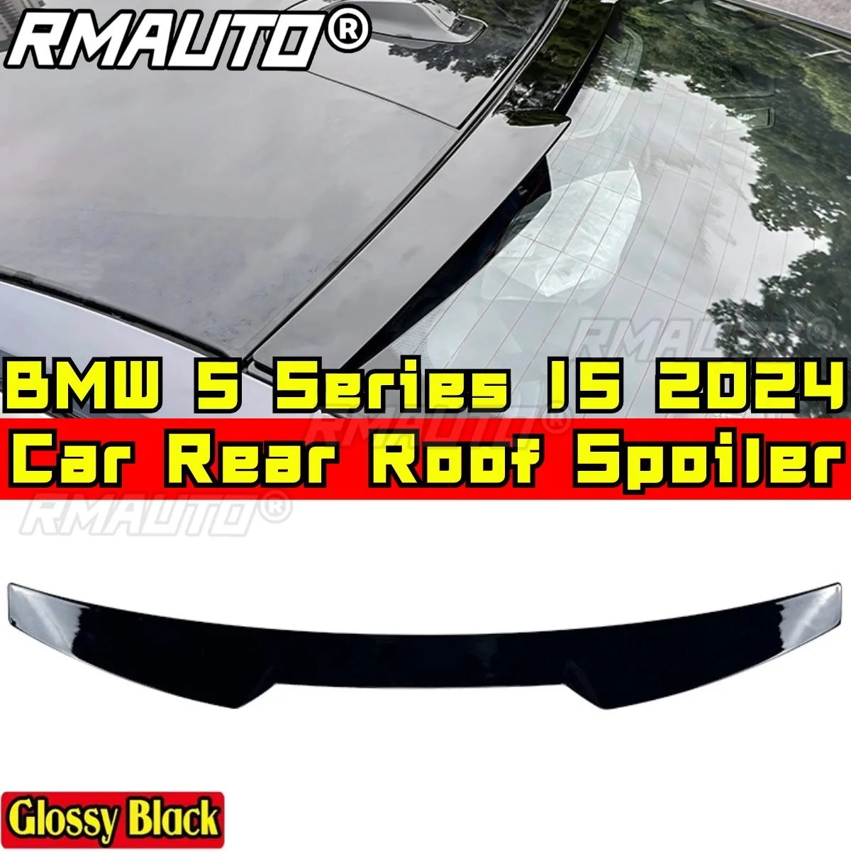 Car Rear Roof Spoiler Wing Compatible with BMW 5 Series I5 2024 Body Kit Roof Spoiler Wing Car Accessories