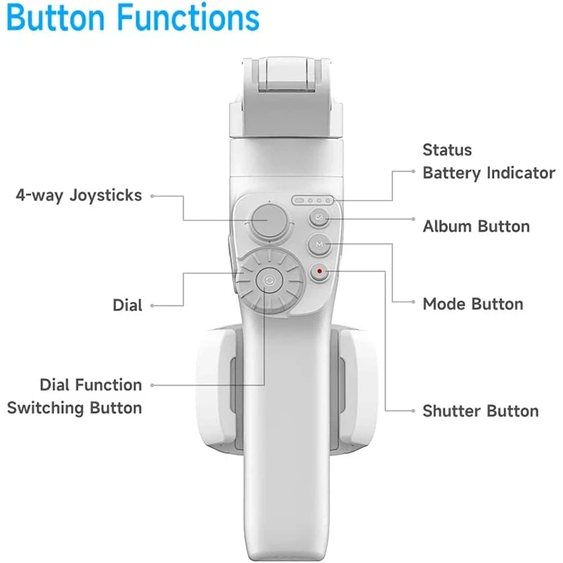 FeiyuTech Vimble 3 Built-In Extension Rod 3-Axis Smartphone Handheld Gimbal and Foldable for iPhone 14 Pro Max Samsung