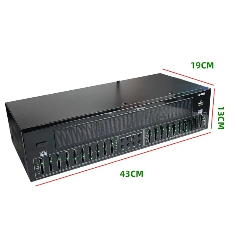 Dual 31-segment Graphic Equalizer, Professional Stage Audio EQ Regulator, Audio Spectrum Equalizer