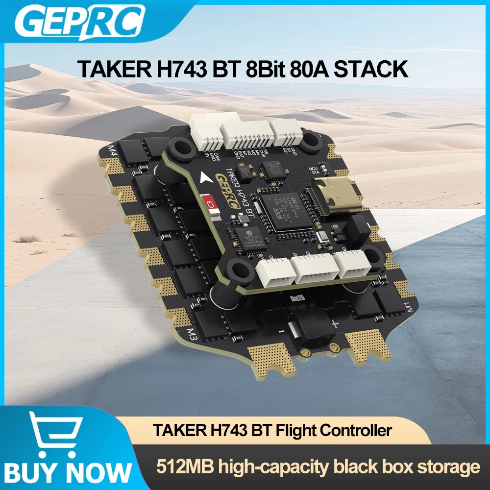 VoltSGeprc Taker H743 Bt 8bit 80a Stack Dual Gyro 512mb Black Box Data Analyze Record H80_bls 80a 4in1 Esc H743 For Fpv Drones