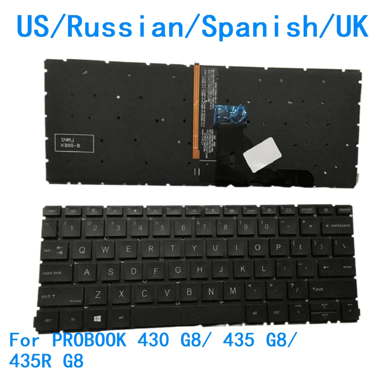 New US Russian Spanish UK Language  Backlit Keyboard For HP PROBOOK 430 G8/ 435 G8/ 435R G8 Notebook PC Replacement Keyboard