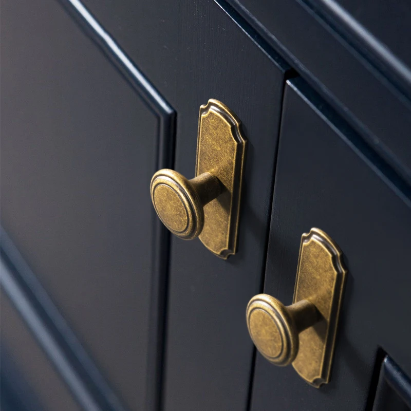 Goo-Ki Vintage Retro Antique Brass Zinc Alloy Cabinet Handles Striped Decorations Cabinet Pull Drawer Knobs Hardware for Bedroom