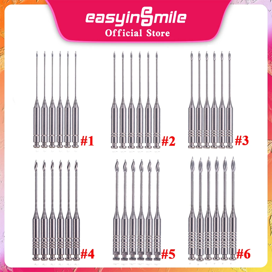 

EASYINSMILE 6Pcs/pack Dental Gates Drills 32mm Endodontic Reamers Drill Burs Gates Glidden Endo Files Gate Dentist Materials