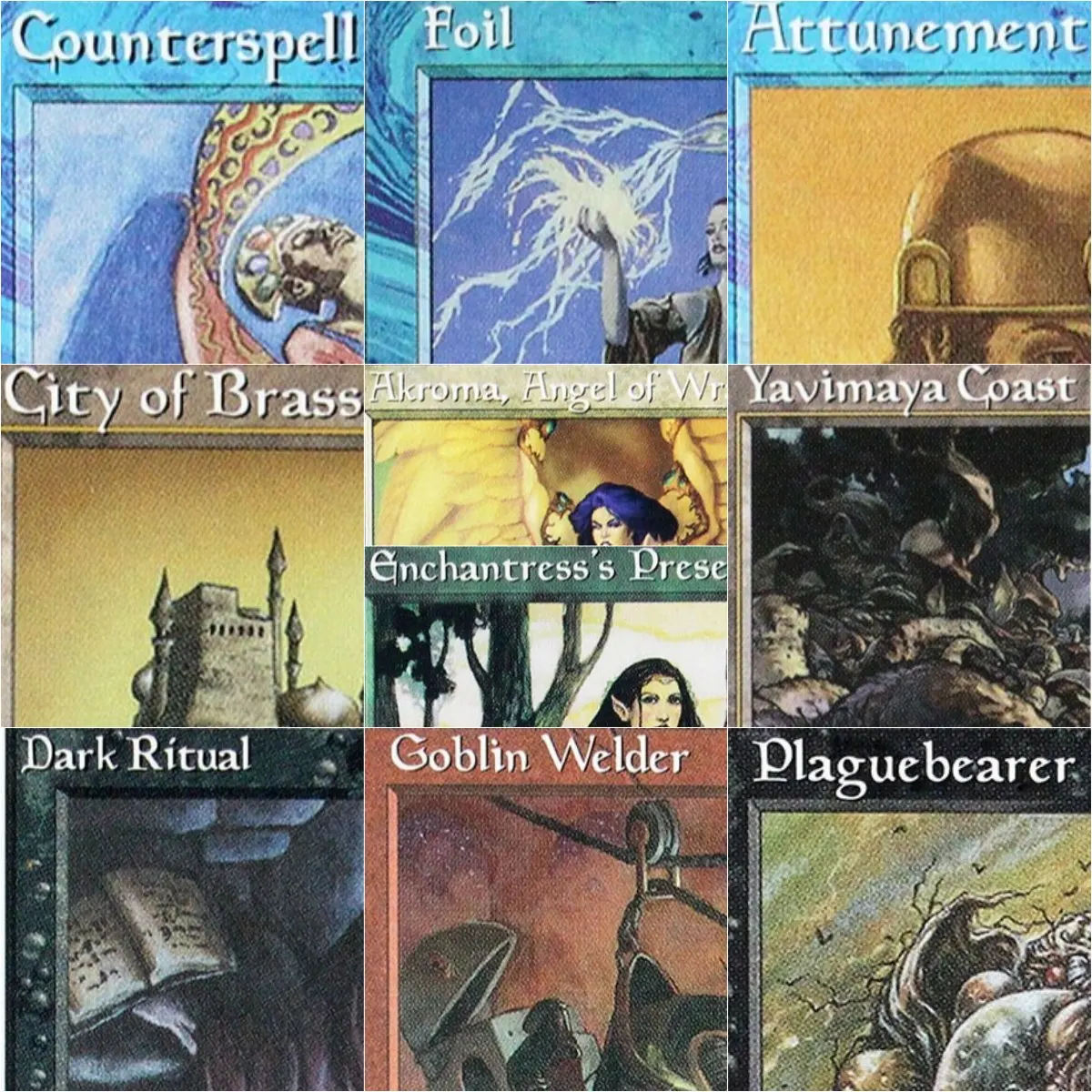 Cartas Proxy Mágicas [Cabal Therapy/City of Brass/Counterspell] de Alta Calidad para Juegos de Mesa y Cartas Coleccionables