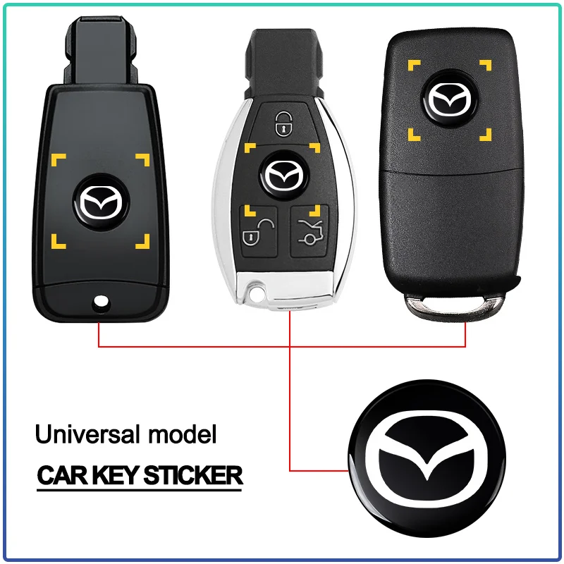 Auto Remote Key Emblem Sticker Car Decals Styling Accessories For  CX-5 CX7 CX-8  CX-3 CX-4 CX-30 MX-5 Atenza Axela BT-50 Hazumi
