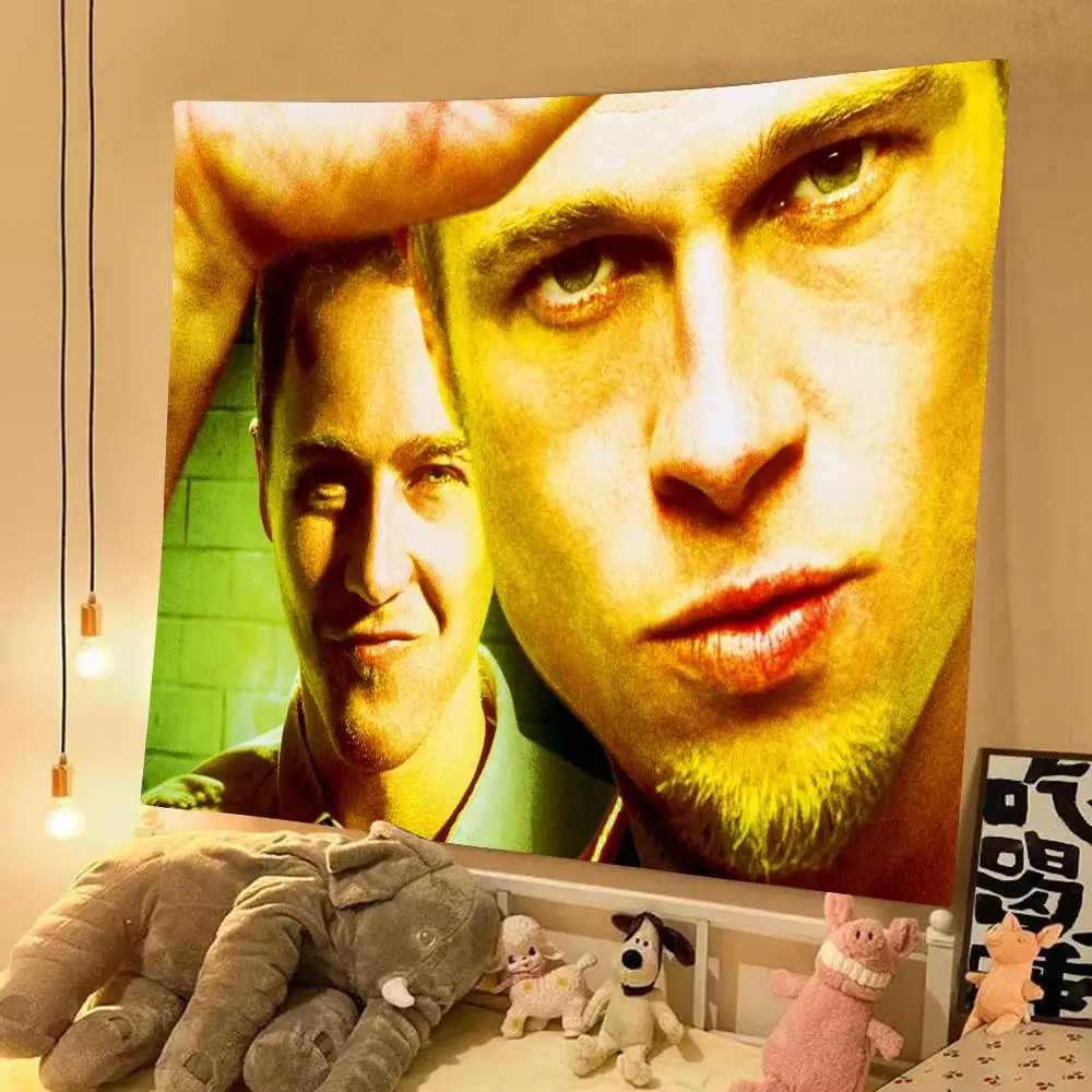 Classic Film F-Fight Club Tapestry Aesthetic Wall Hanging Decor Microfiber Fabric Art for Bedroom Living Room Home