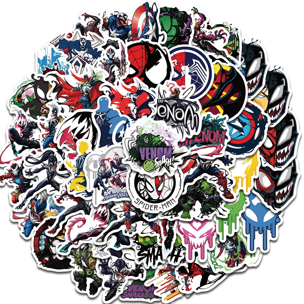 50PCS Reunion Venom Stickers Nostalgia Waterproof Luggage Phone PVC Coffee Motorcycle Skateboard Computer Laptop Decals