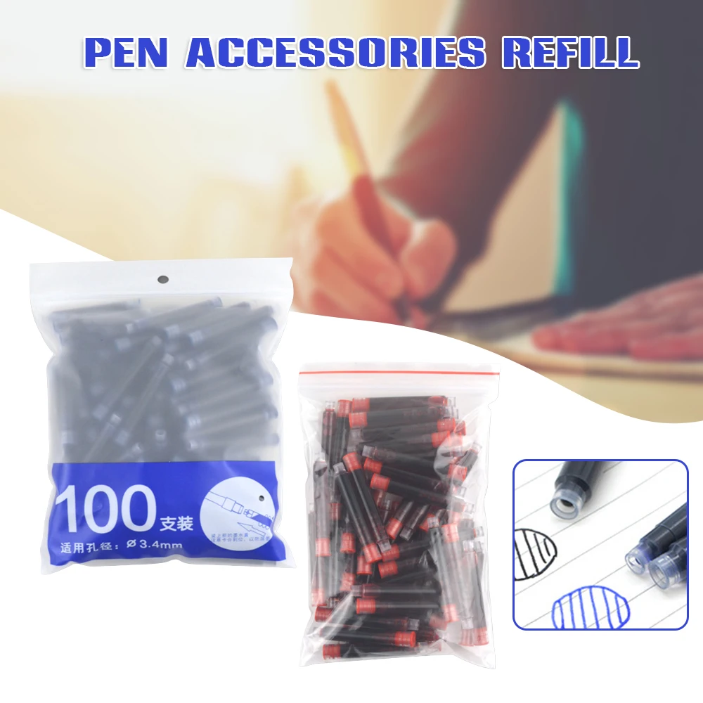 Disposable Fountain Pen Ink 3.4MM Calibre Universal Type Office Supplies for Calligraphy Writing Erasable/Non-erasable EIG88