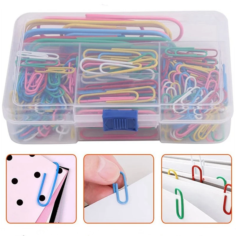 250 Pcs Paper Clips With Plastic Box Coated Large Paper Clips Paperclips Great For Office School Document Organizing