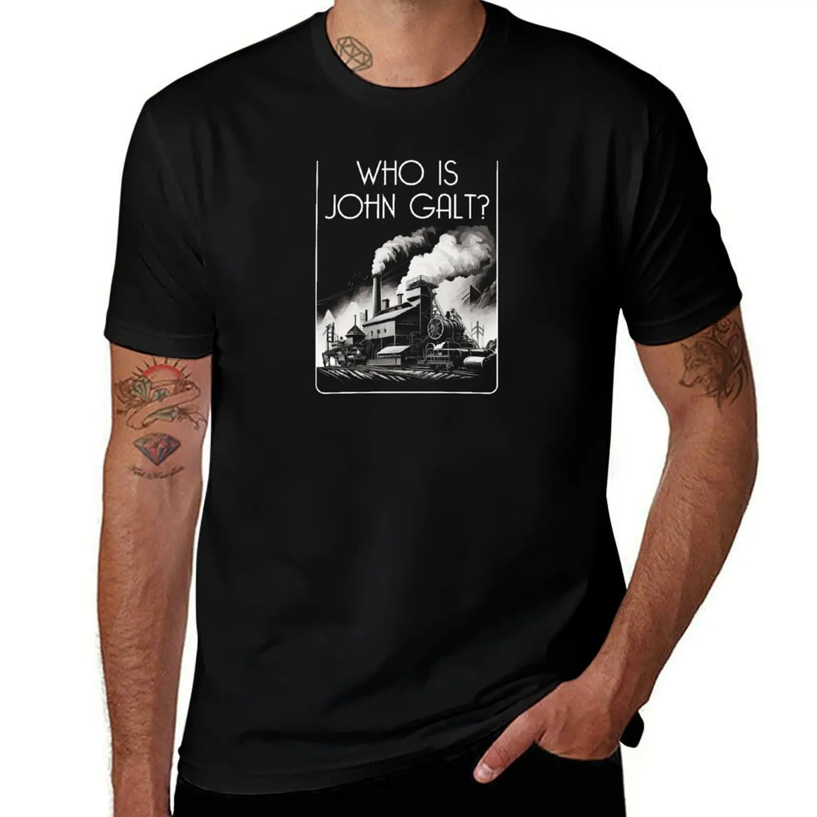 Who is John Galt - Atlas Shrugged T-Shirt Casual Loose Short Sleeve Tee for Men T-Shirt