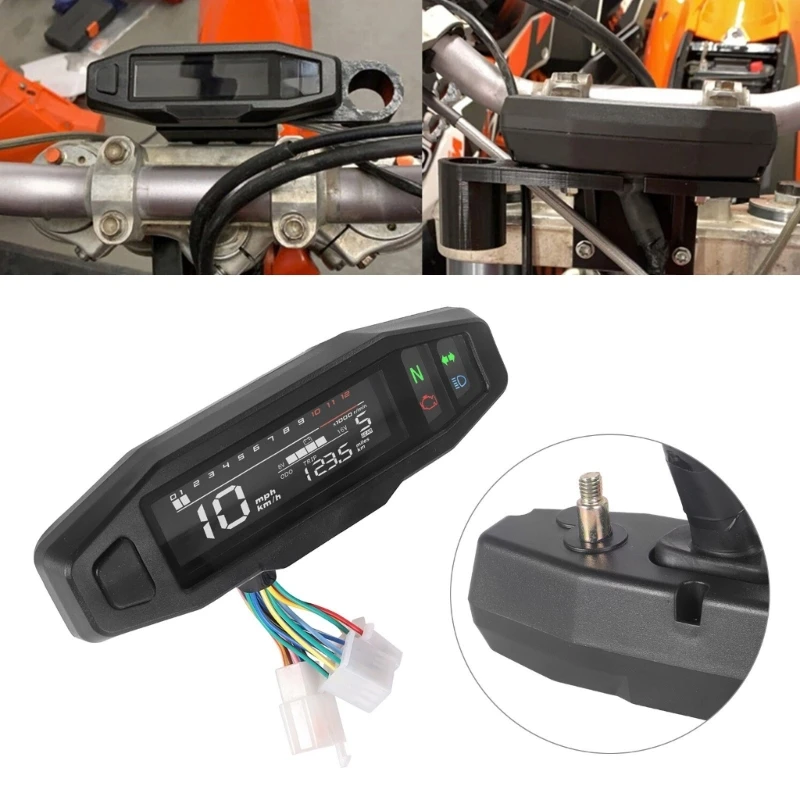 M76E Kompakter wasserdichter digitaler Drehzahlmesser-Stundenzähler mit gut sichtbarem Kilometerzähler für Motorräder und – Detail 3