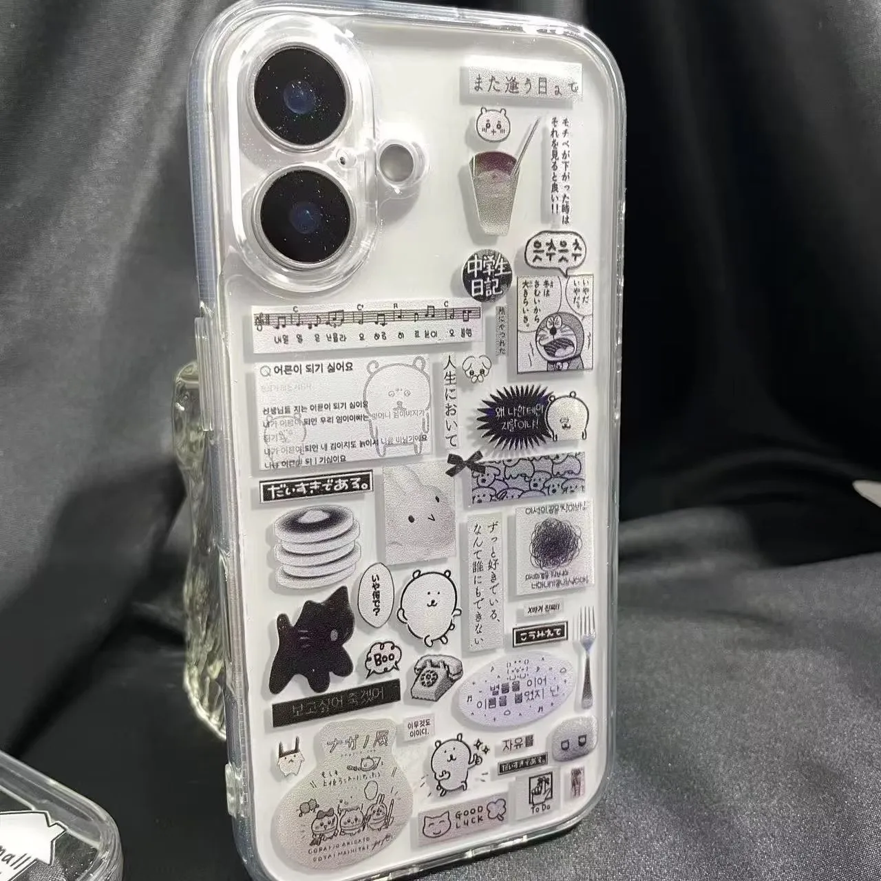 Ins coréen mignon ours gastronomique Graffiti coque de téléphone pour Xiaomi Redmi Note 15C 14 13 12 12S 12C 11 10 10C 13C 10s A3 Pro Plus 4G 5G