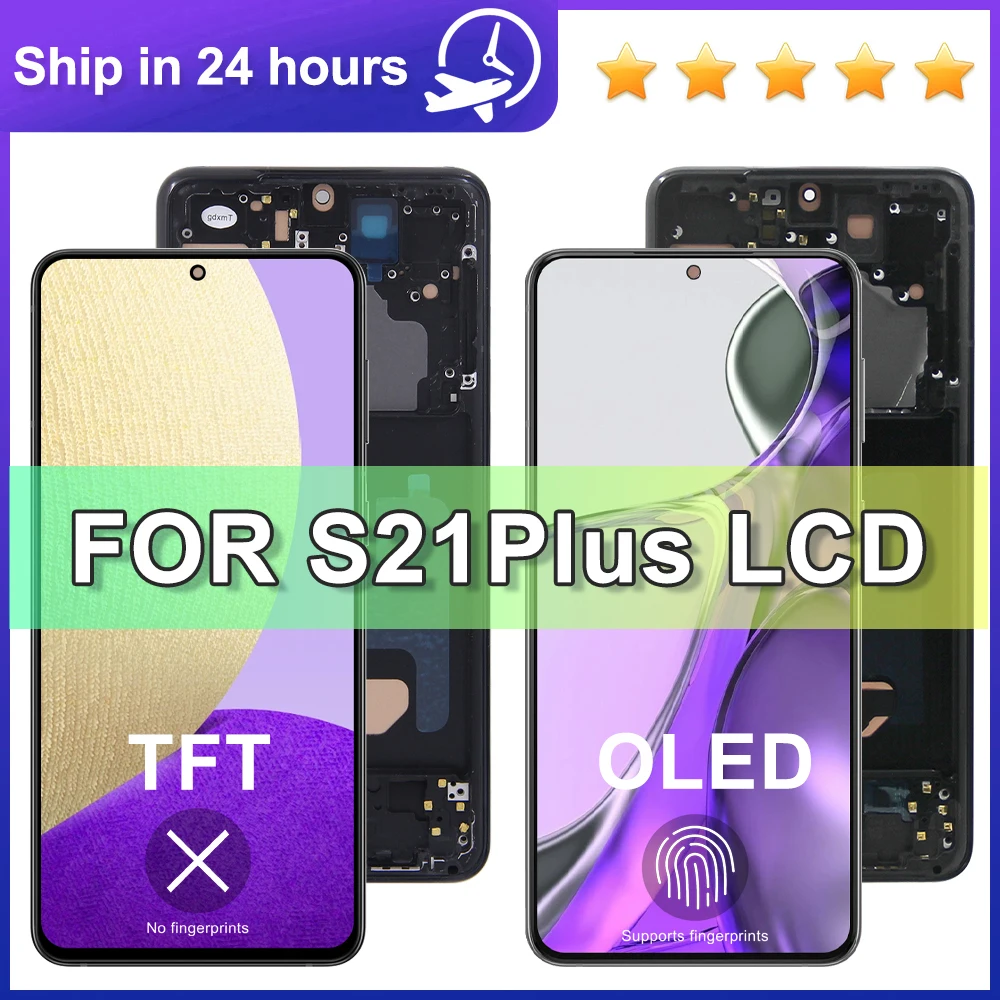 Für Samsung S21 plus 5G G996 OLED/TFT LCD Bildschirm mit Rahmen Touch Digitizer Montage Ersatz für Samsung S21 plus