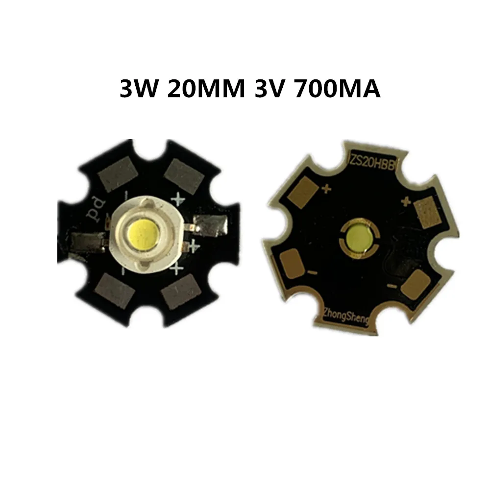 20 sztuk LED 3W 3V 700MA 6000K żarówki lampa o wysokiej mocy koraliki światła czysty Chip PCB 45mli biały zimny biały dla Blubs Downlight