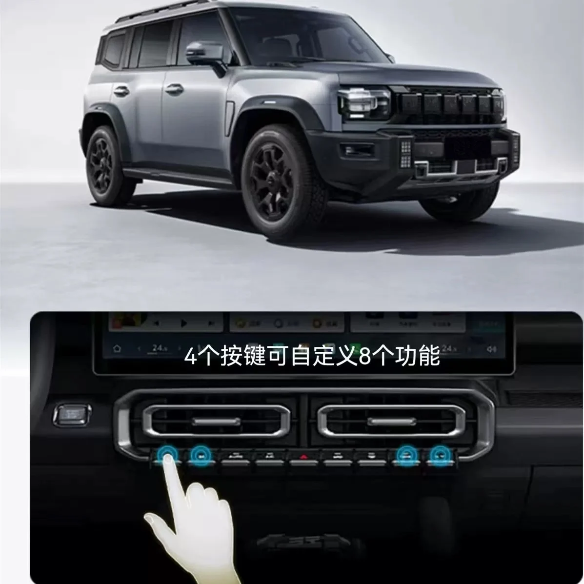 Car Expansion Buttons Hub for Jetour T2 Traveler T2 2023-2025 Year Car Expand Physical Buttons HUB Kit