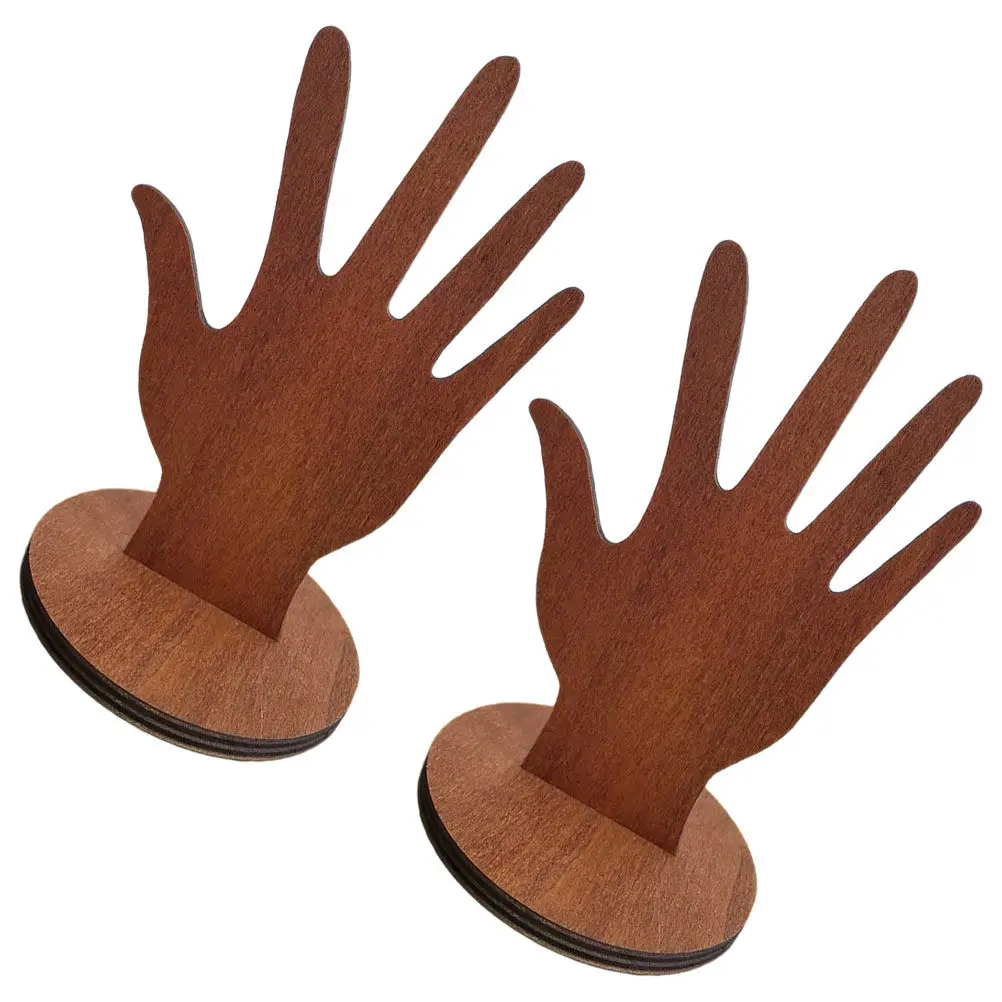 

2Pcs Ring Holder Wooden Ring Bracelet Storage Display Stand Jewelry Organizer for Retail and Home Hand Jewelry Stand