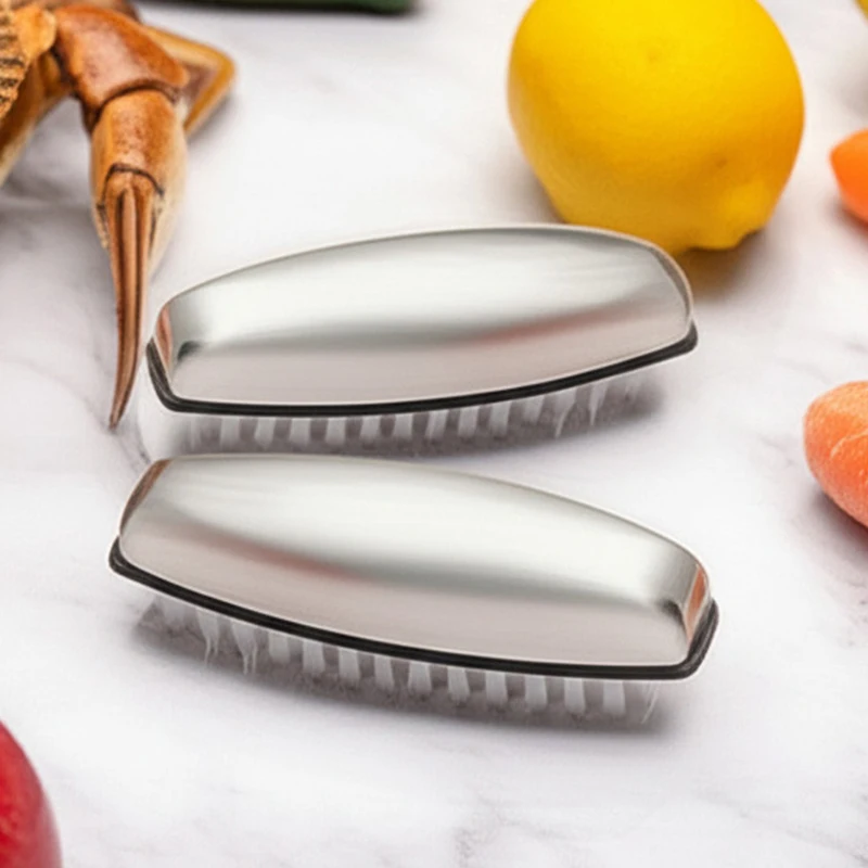 Cepillo de nailon para manos y uñas, herramienta de limpieza de cocina, cepillo de acero inoxidable para fregar y limpiar con jabón, ayuda a eliminar olores y absorber malos aromas.