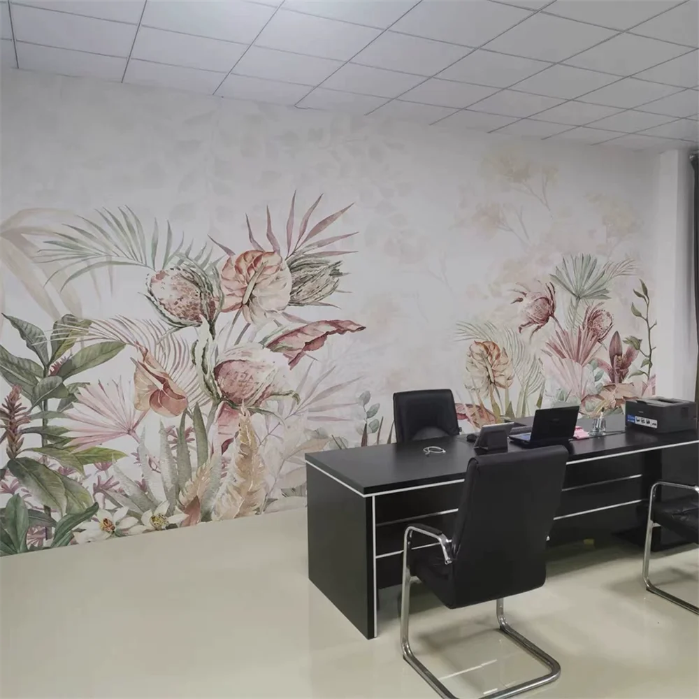 custom European jewelry flowers wallpapers home decor light luxury living room TV sofa background 3D wall paper home decorations