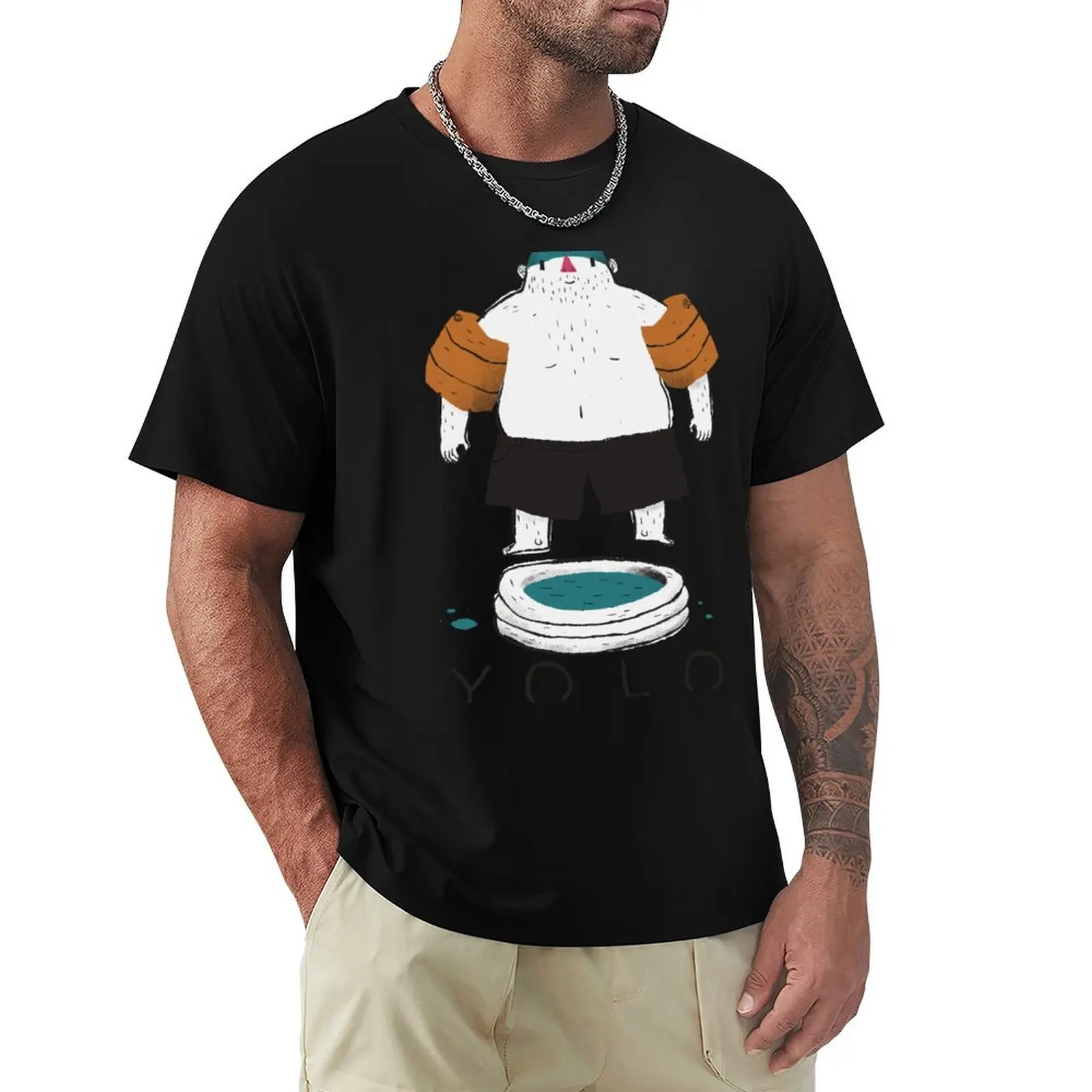 

yolo T-Shirt street wear vintage anime shirt plain black t shirts men
