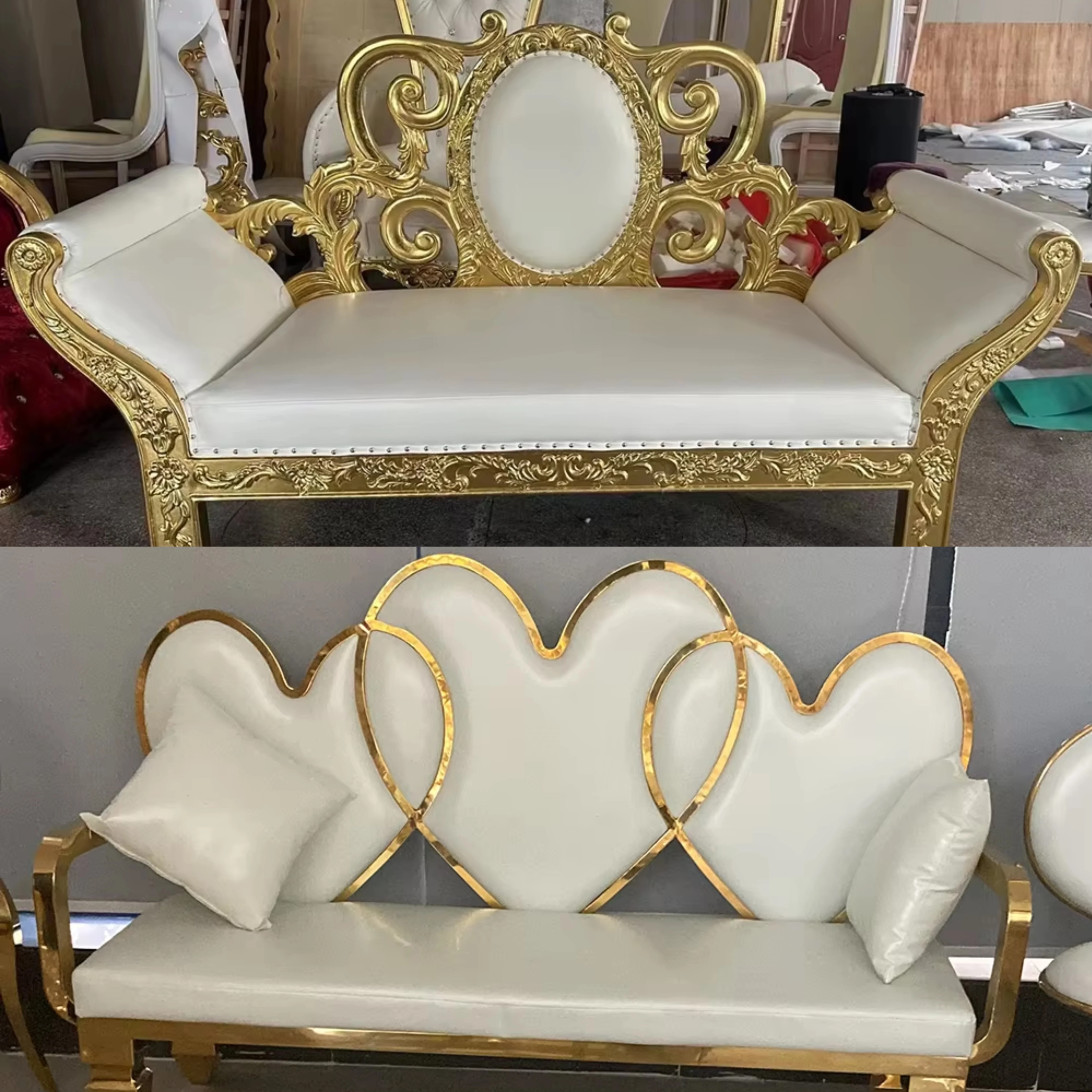 Royal Luxury Style king and queen wedding rental throne chairs for bride and groom Hotel Furniture