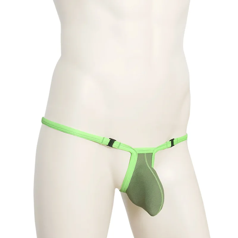 Mesh G-string for Men Sexy Penis Pouch Underwear Gays Erotic T-back Thong Soft Lingerie Elastic Breathable Open Buttocks Panties
