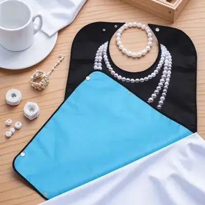 

1Pcs Eating Bib Adult Waterproof Meal Apron Polyester Elder Saliva Towel Protective Clothing Bib Feeding Elderly Dinning Apron