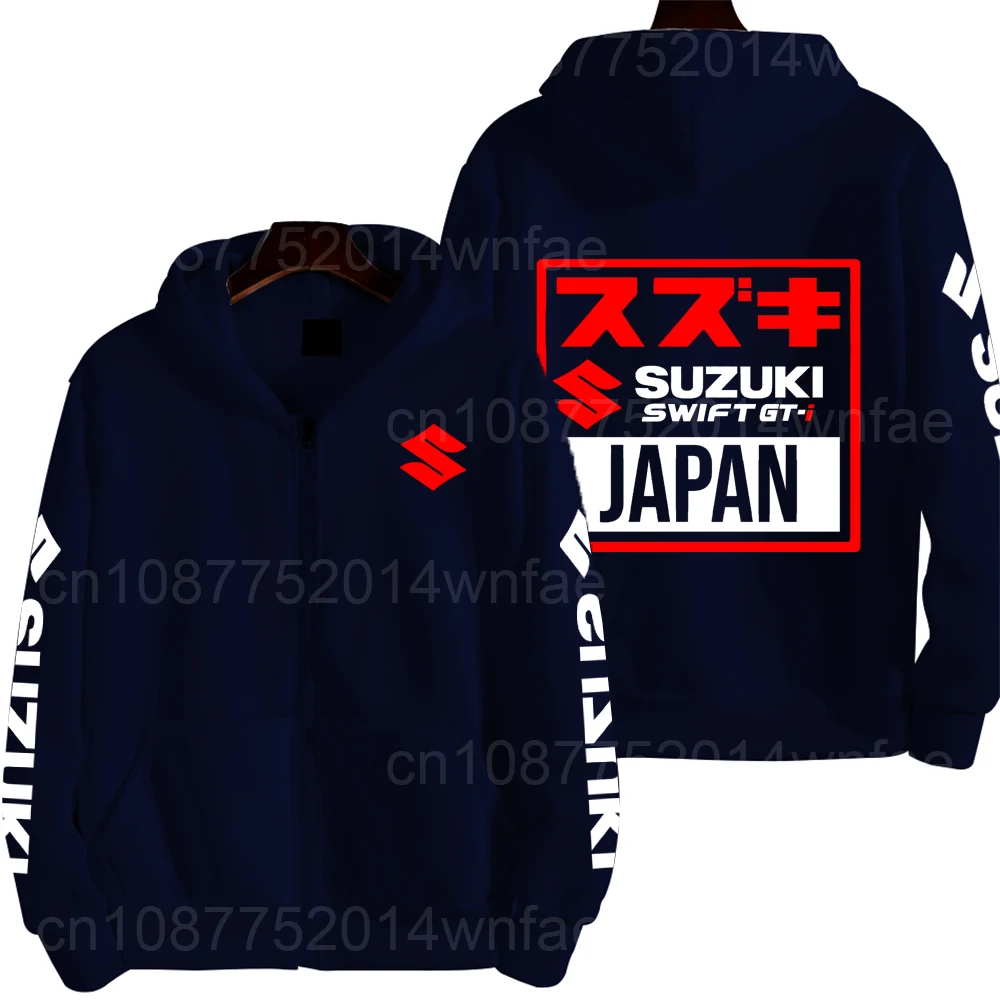 Jaqueta com capuz e zíper para homens e mulheres, com logo Suzuki Swift GTi, para primavera e outono, roupa esportiva para atividades ao ar livre.