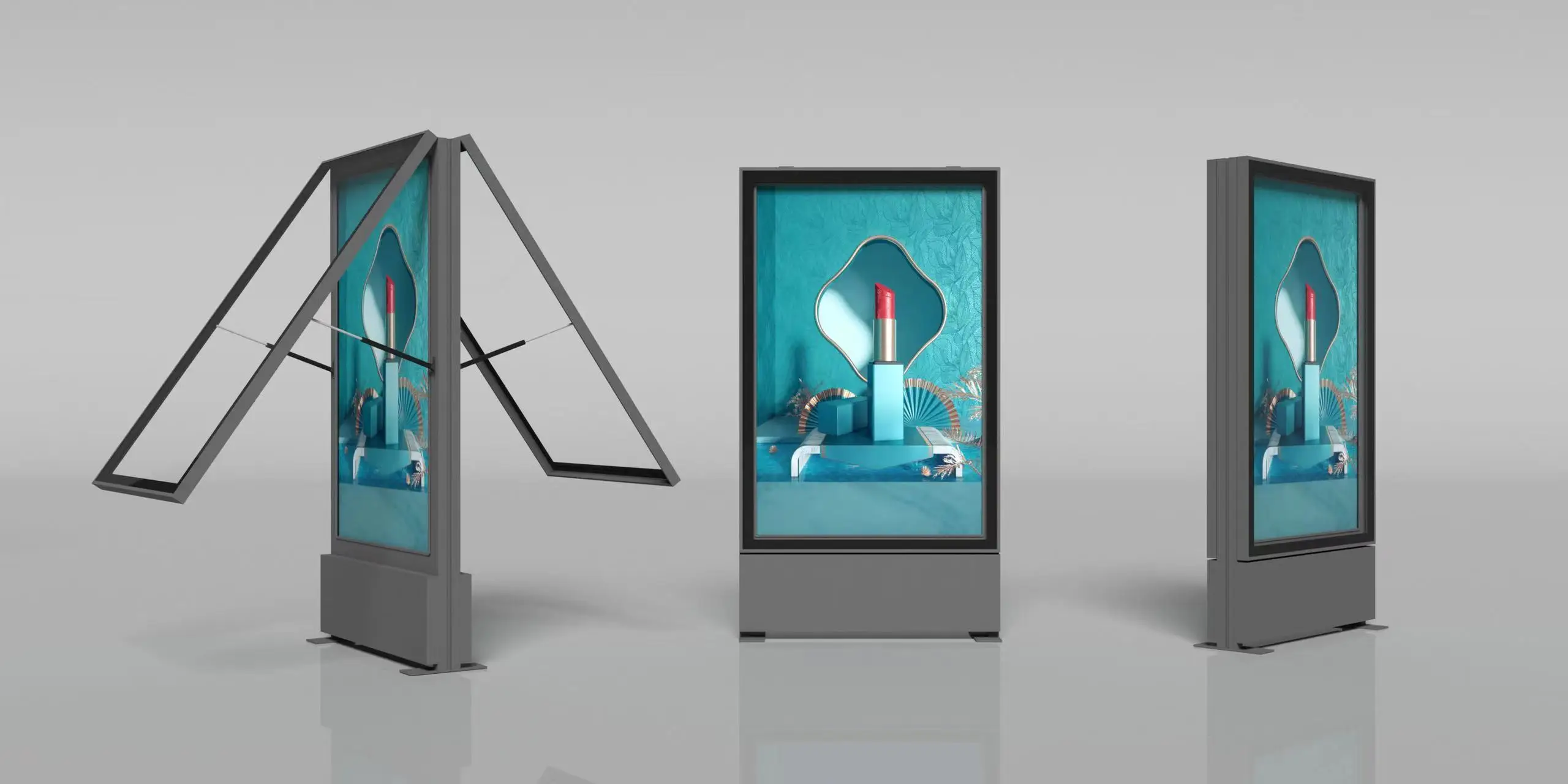 Custom Outdoor Diode Aluminum Rolling Billboard Outdoor Light Box Standing Lighting Signs Equipment Advertisin