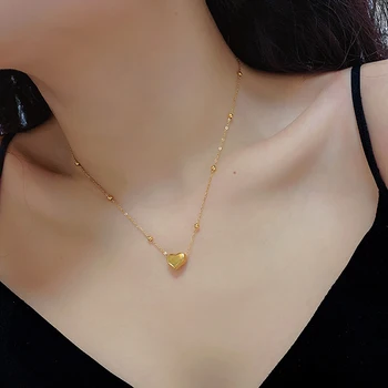 Collana con catena d'amore a forma di cuore in oro, bracciali, cavigliere per donne, ragazze, il suo nuovo set di gioielli alla moda che non sbiadiscono, regali creativi alla moda