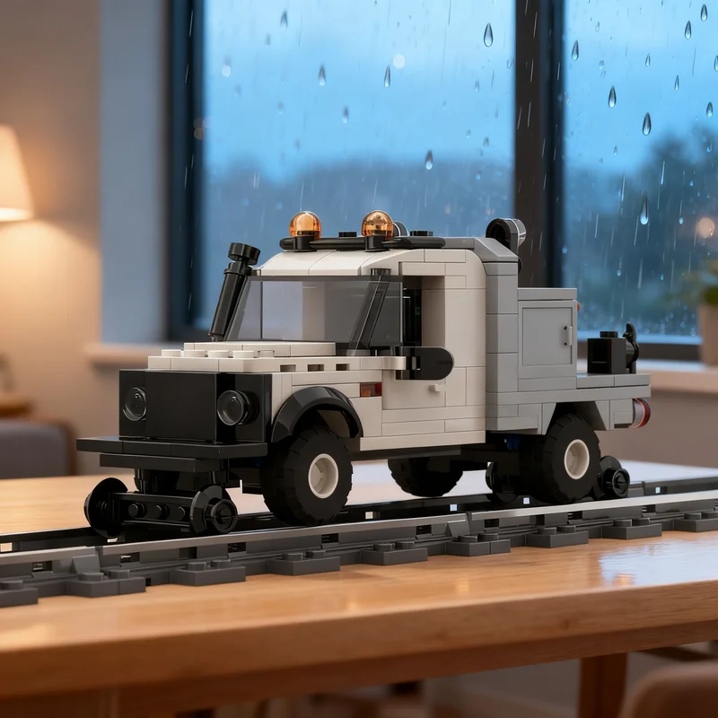 259pcs MOC City Trains Hi-Rail Defender Pickup Truck Model Building Blocks Christmas Gift Toy Architecture Idea DIY Assemble