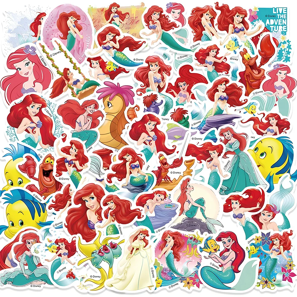 50 szt. Śliczne naklejki anime Disney Lilo & Stitch Księżniczka Miki Kraina Lodu Auta Kreskówkowe naklejki Wodoodporne naklejki DIY dla dzieci Zabawki Prezent