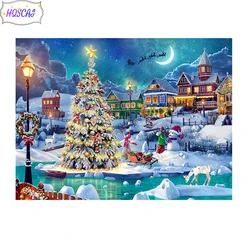5D Diy Diamond Painting House christmas tree snowman deer Full Round Square Drill Rhinestones Mosaic Wall Art Picture Christmas